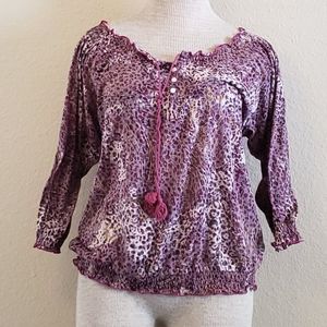 🌟 3 for $15 Deal! 🌟Bandolino pink white long sleeve top blouse S